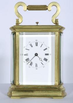 Uhr - vergoldetes Messing, klares Glas - 1870